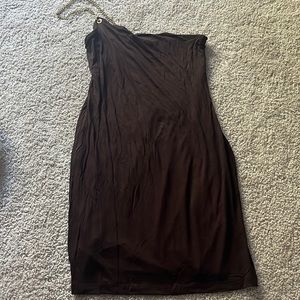Brown fashion nova 1 shoulder dress